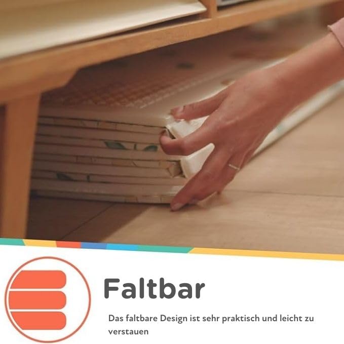 Nuby – Gepolsterte, Faltbare und wendbare Spielmatte für Babys – Leichte und weiche Bodenmatte zum S