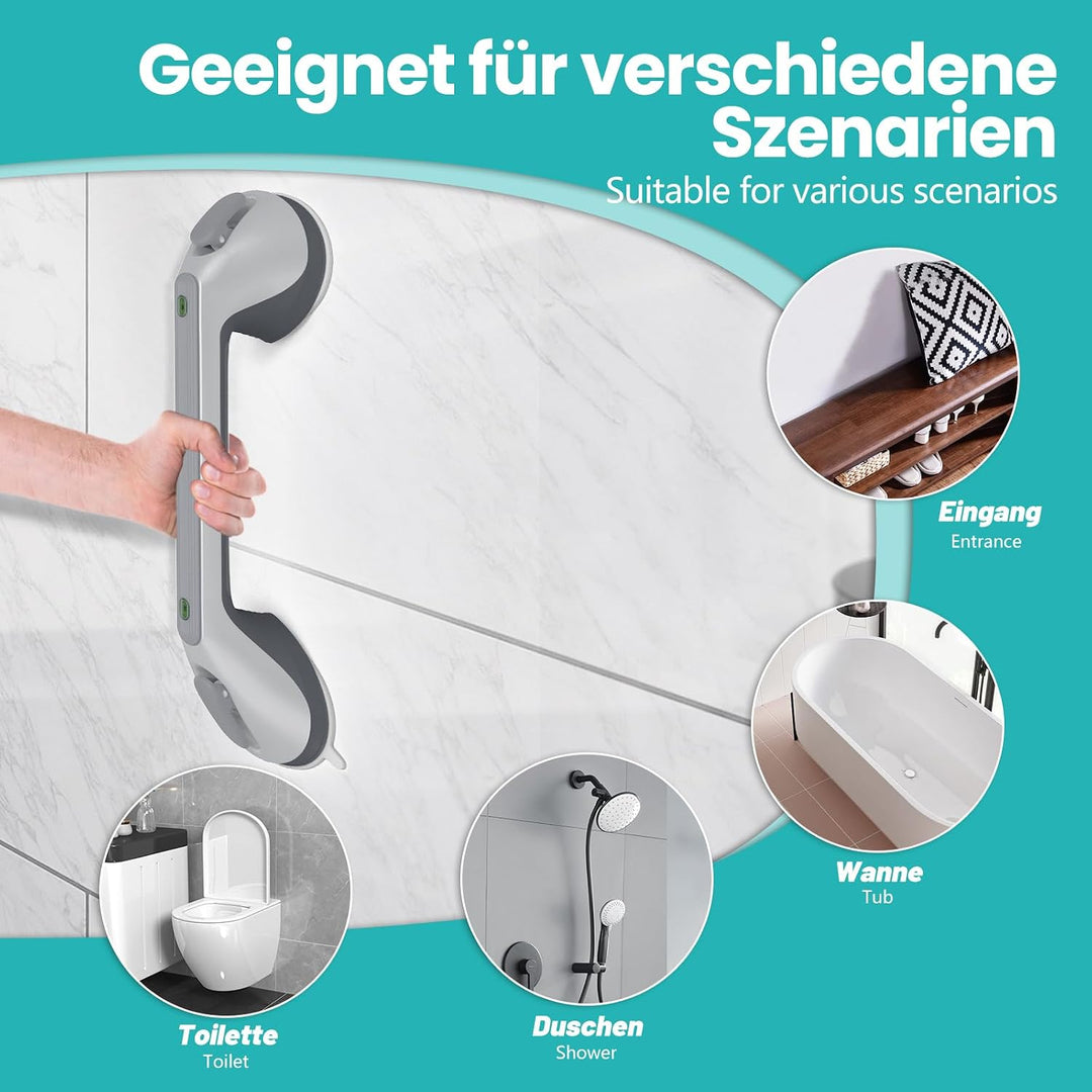 Haltegriff Dusche Ohne Bohren, 43 CM, mit Saugnapf, 2 Stück 2pcs, 2pcs