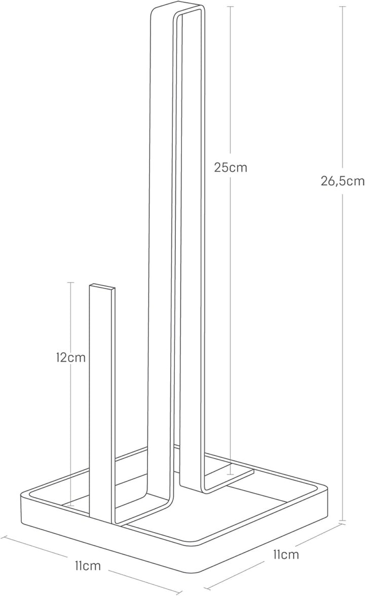 Yamazaki Tower Küchenrollenhalter aus Stahl - Küchenrollenständer, schmal, modern - 11 x 11 x 26,4 c