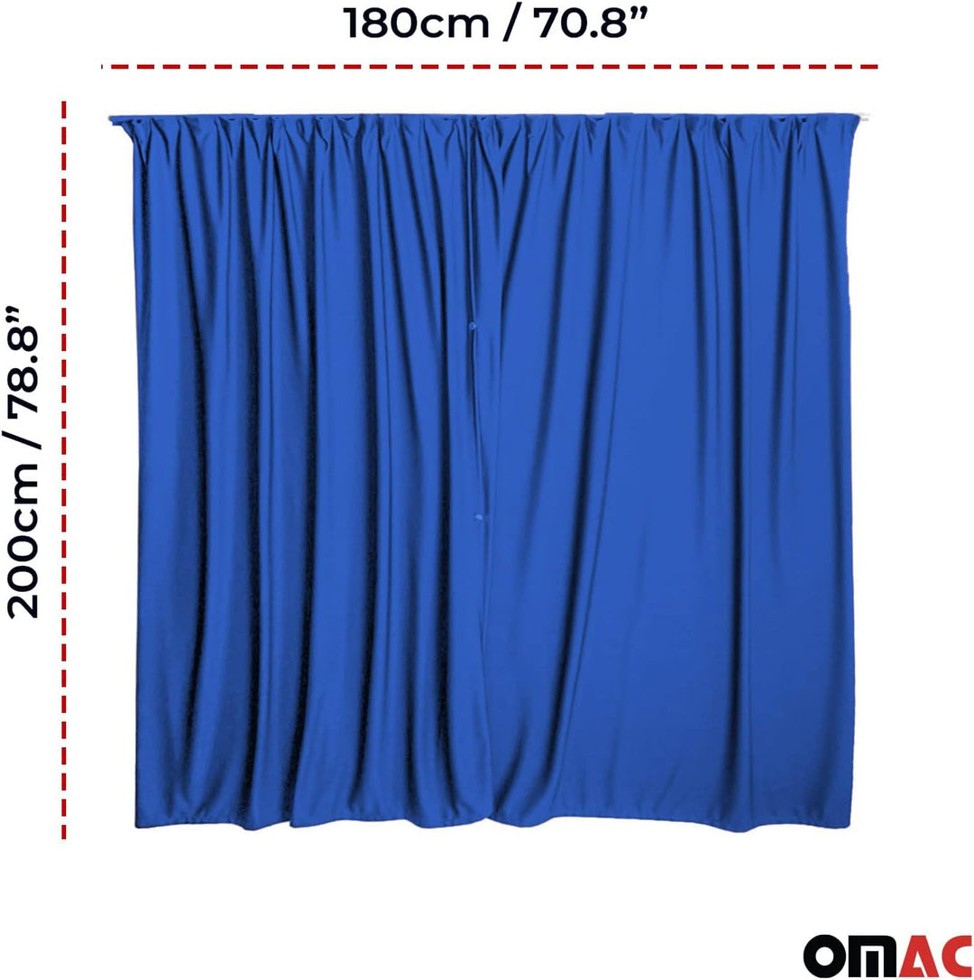 OMAC Autogardinen Fahrerhaus Mass Gardinen Camping Sonnenschutz Dunkelblau 200x180 200x180 Blau / Au