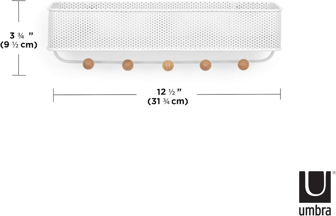 Umbra Estique Schlüsselbrett mit Briefablage, Multifunktionaler Wand Organizer für den Eingangsberei