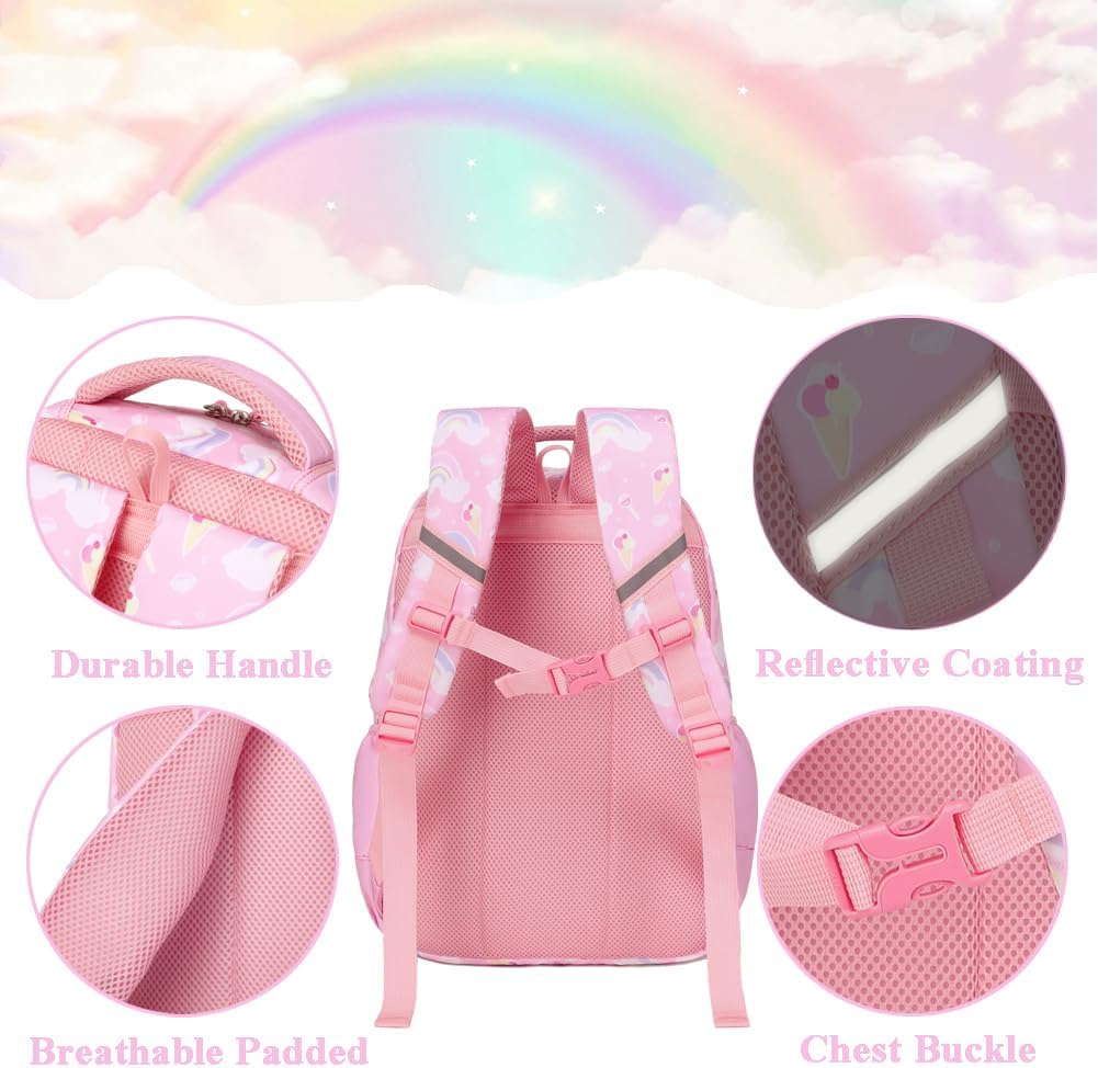 Schulrucksack Kinder Mädchen Grundschule Schultaschen Sets für Mädchen Kinderrucksack Daypack Gross