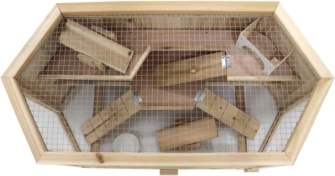HTI-Line Hamsterkäfig Gino Hamsterkäfig Kleintiervilla Kleintierstall Holzkäfig Nagerstall Mäusekäfi