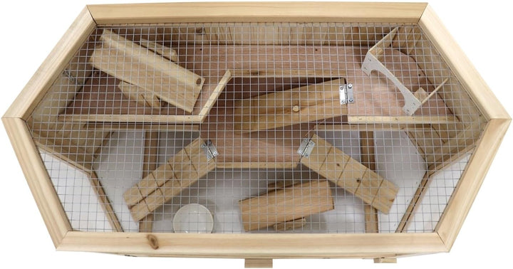 HTI-Line Hamsterkäfig Gino Hamsterkäfig Kleintiervilla Kleintierstall Holzkäfig Nagerstall Mäusekäfi