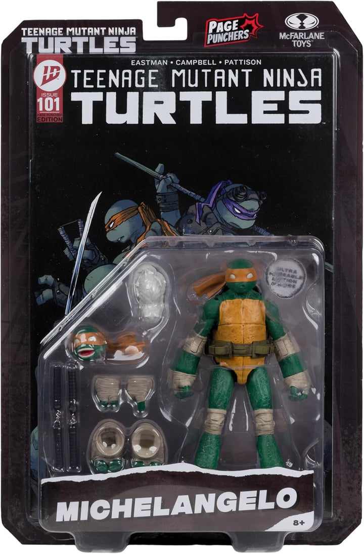 McFarlane Teenage Mutant Ninja Turtles (Page Punchers) Michelangelo Actionfigur mit Comic-Spielzeug,