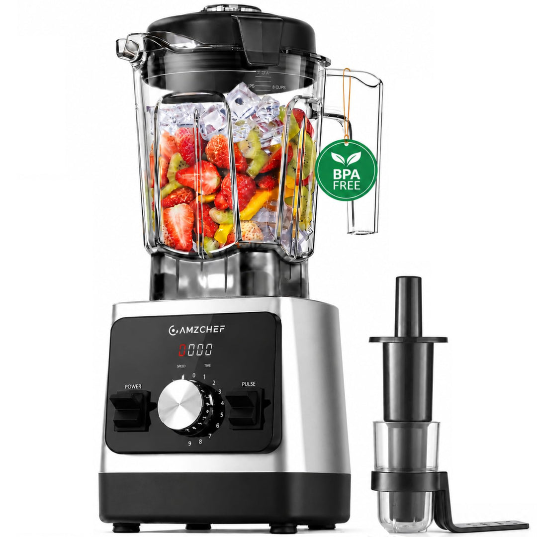 AMZCHEF Smoothie Maker 1800W Standmixer Blender, Hochleistungsmixer mit 2L Tritan-Behälter (BPA-frei