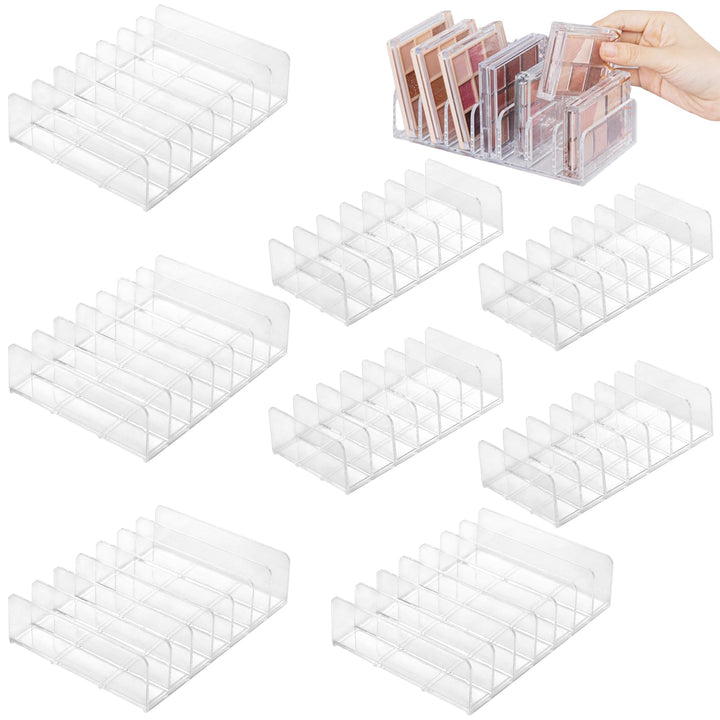 8 Stück Lidschatten Organizer, 2 Grössen Acryl Make Up Palette Organizer mit 7 Fächern, Lidschatten