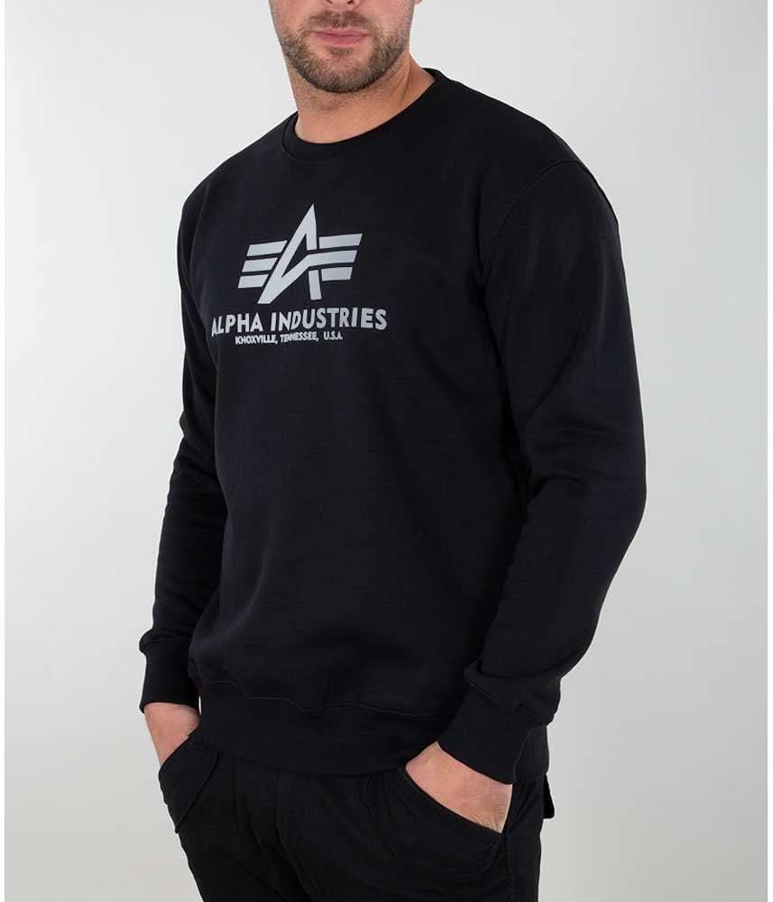 ALPHA INDUSTRIES Herren Basic Sweater Reflective Print Sweatshirt für Herren Sweatshirt (1er Pack) S