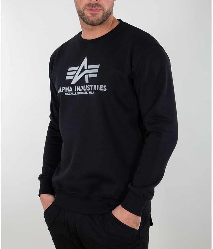 ALPHA INDUSTRIES Herren Basic Sweater Reflective Print Sweatshirt für Herren Sweatshirt (1er Pack) S