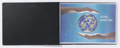 Exacompta Sichtmappe mit Deckel PVC, DIN A3 quer 24 Hüllen Goldline, 1 Stück schwarz 24 Taschen A3 (