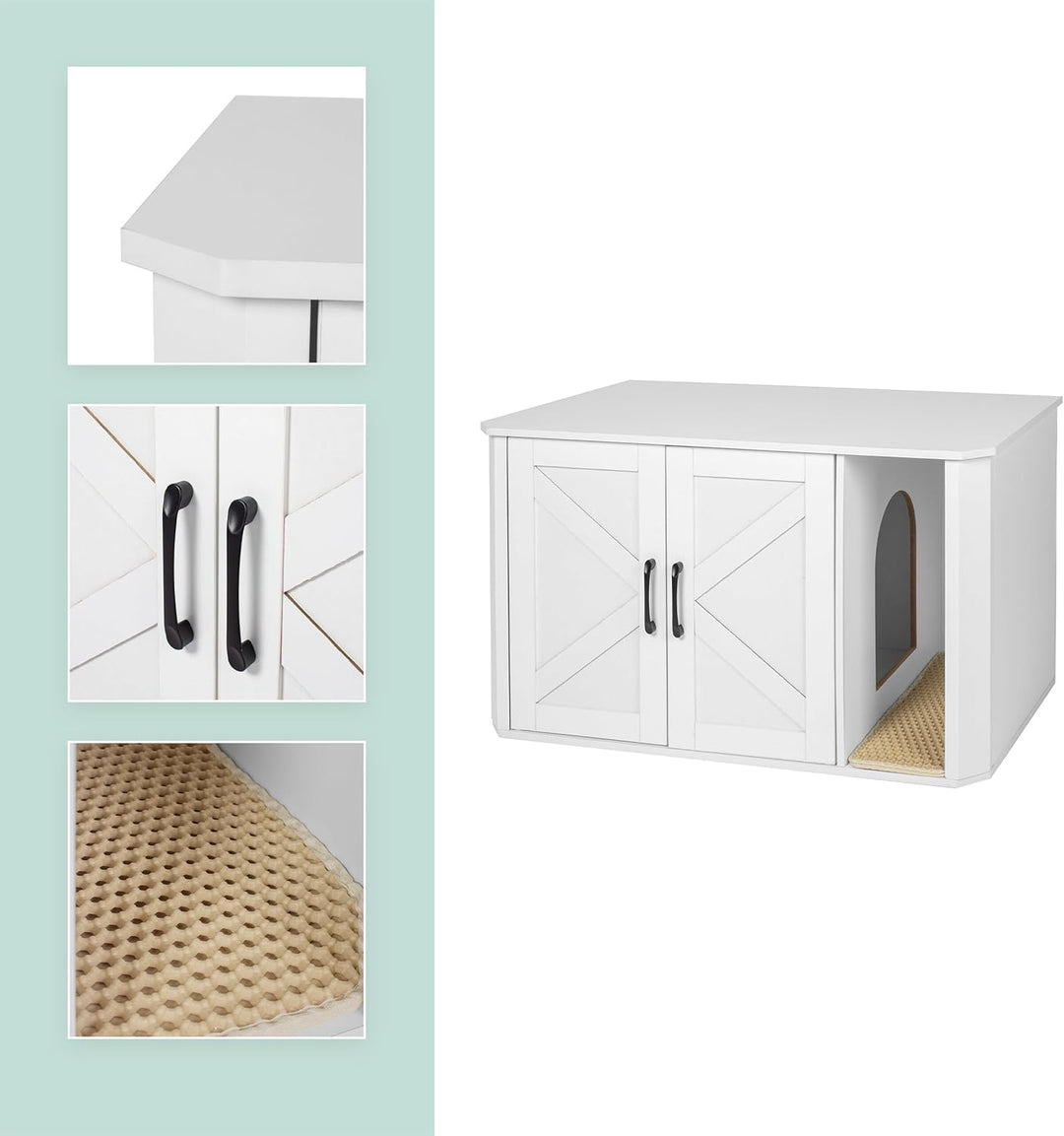Relaxdays Katzenschrank für Katzentoilette, mit Eingang & Streumatte, Katzenklo verstecken, HxBxT: 5