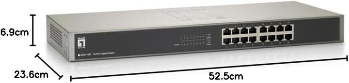 LevelOne GSW-1657 Switch, 48,3 cm, 16-er Pack 16 Ports, 16 Ports