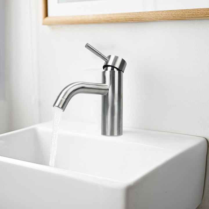 FALSKT Wasserhahn Bad SUS304 Edelstahl, Waschtischarmatur Infache Montage, Armatur Badezimmer mit 60