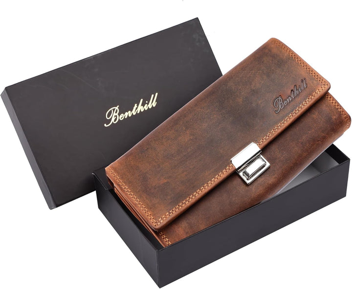 Benthill Kellner Geldbörse Leder - Echtleder Kellnerportemonnaie mit RFID Schutz - XXL Robuste Kelln