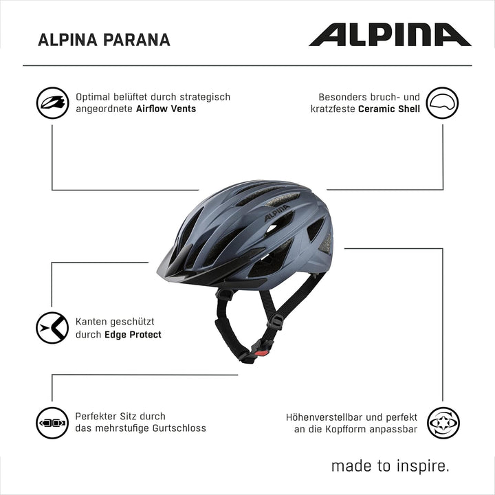ALPINA Parana - Leichter, Individuell Anpassbarer Touren Fahrradhelm Mit Fliegennetz Für Erwachsene