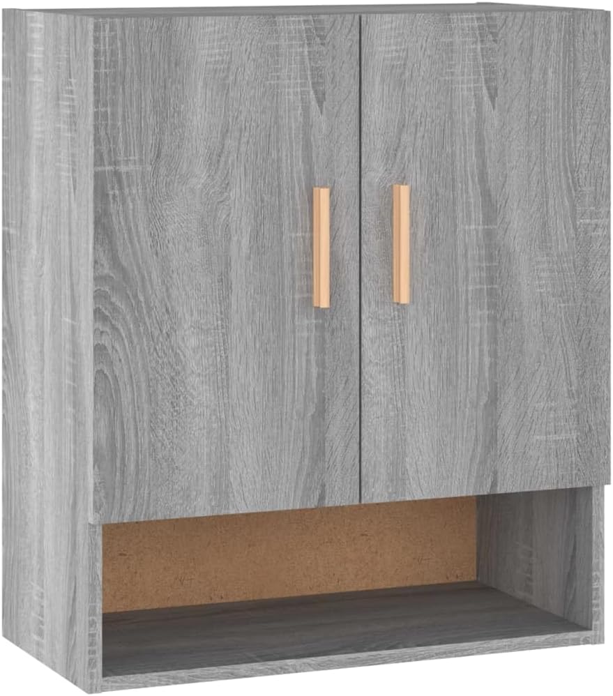 vidaXL Wandschrank Hängeschrank Bücherschrank Mehrzweckschrank Lagerschrank Schrank Wohnzimmer Grau