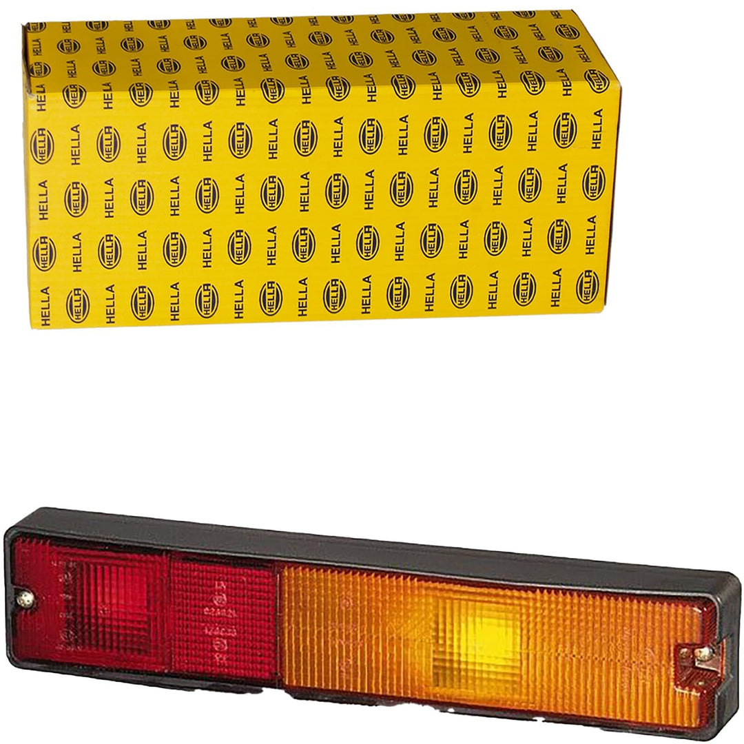 HELLA - Heckleuchte - Glühlampe - 12V - Anbau/geschraubt/Einbau - Lichtscheibenfarbe: rot/gelb - Ste
