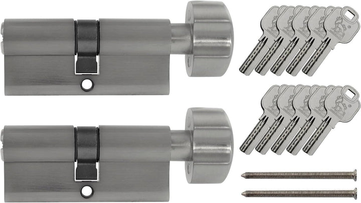 2x Knaufzylinder 80 mm KD 40/40 gleichschliessend (mit Not- und Gefahrenfunktion) inkl. 10 Schlüssel