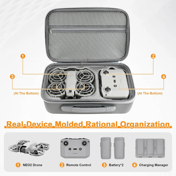 Tasche Kompatibel mit DJI Neo 2, PU Tragetasche Case mit Schultergurt, Leichte Schutztasche Aufbewah