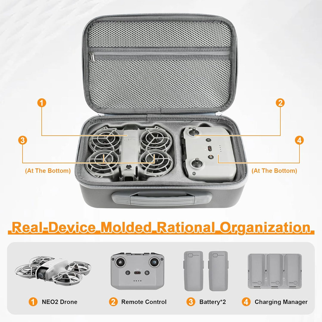 Tasche Kompatibel mit DJI Neo 2, PU Tragetasche Case mit Schultergurt, Leichte Schutztasche Aufbewah
