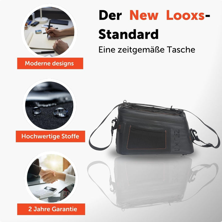 New 193.33 Looxs Varo Trunbag Racktime Black Dragertas, 15 Liter