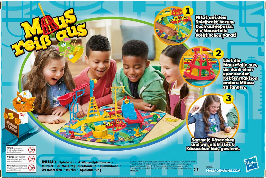 Maus reiss aus, Familienspiel für 2 bis 4 Spieler, klassischer Mulitplayer Brettspiel mit einfachem