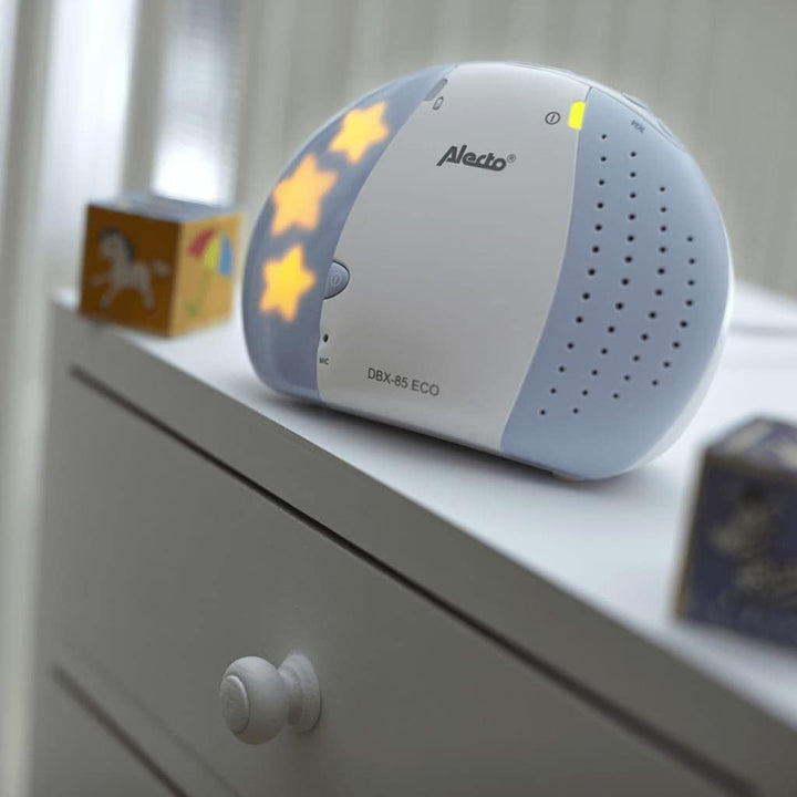 Alecto DBX-85 Digitale Eco DECT Babyphone (100% störungsfrei), hohe Reichweite von bis zu 300 Meter,