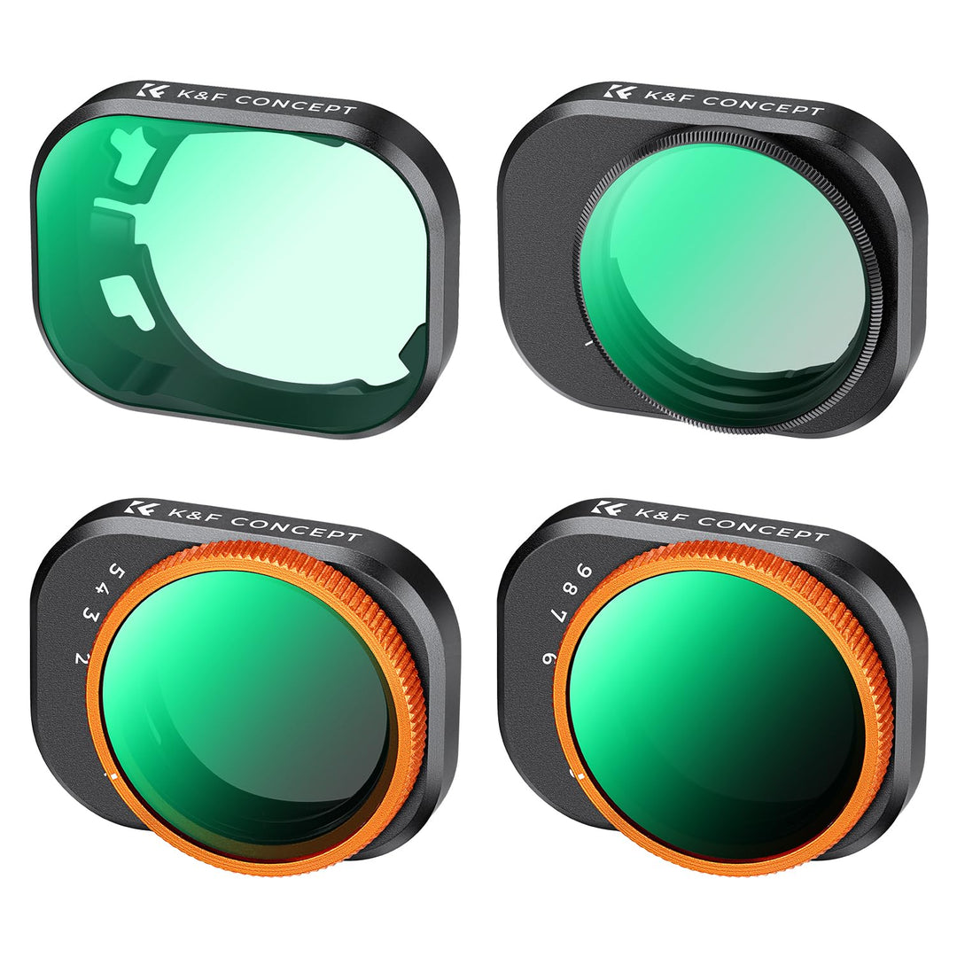K&F Concept Mini 4 Pro 4 Stück ND2-ND32+ND32-512+CPL+UV Filter Variable ND Filter, mehrfache Beschic