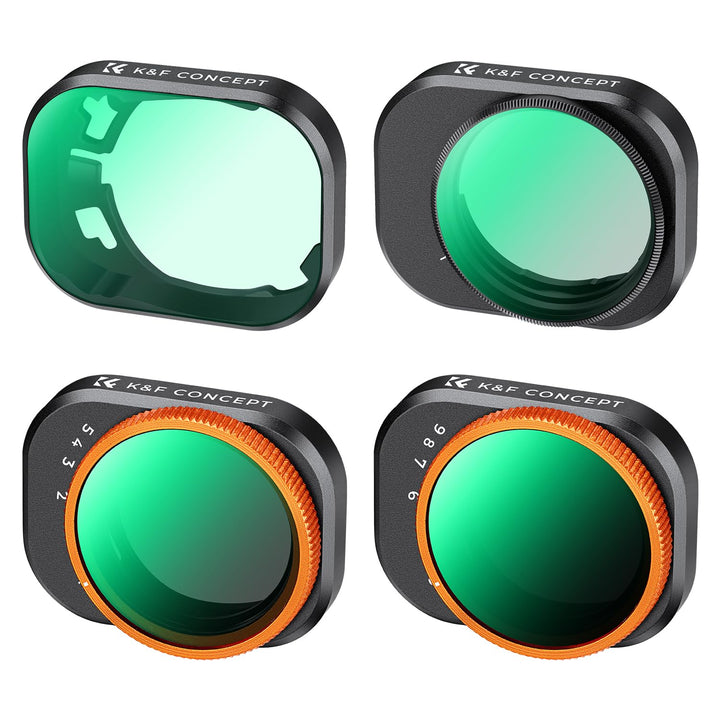 K&F Concept Mini 4 Pro 4 Stück ND2-ND32+ND32-512+CPL+UV Filter Variable ND Filter, mehrfache Beschic