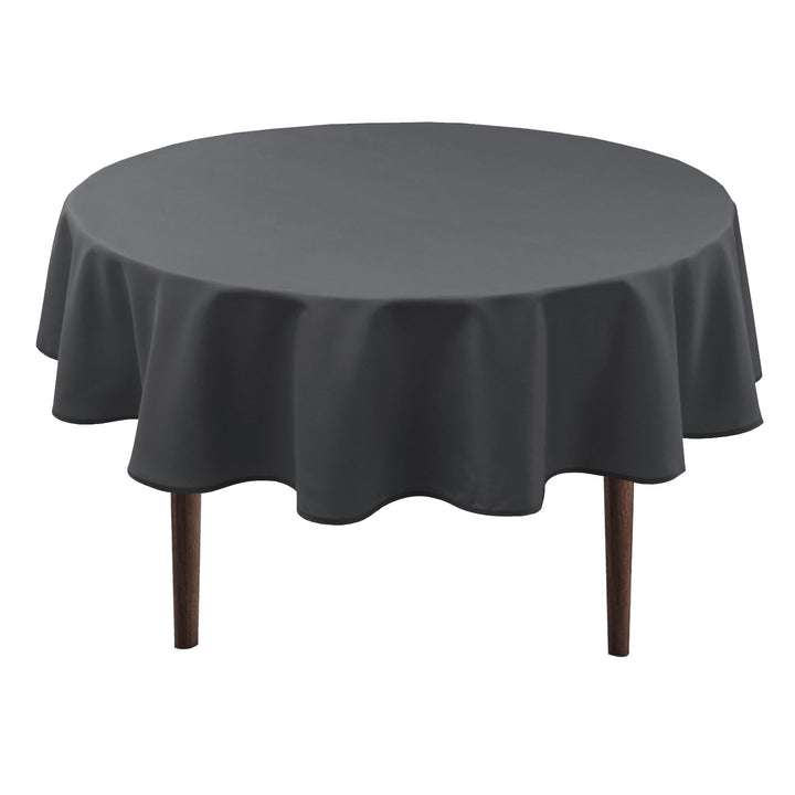 Hiasan Grau Wasserabweisend Tischdecke aus Polyester,Rund120cm,Anti-Falten Tischtuch,geeignet für Kü