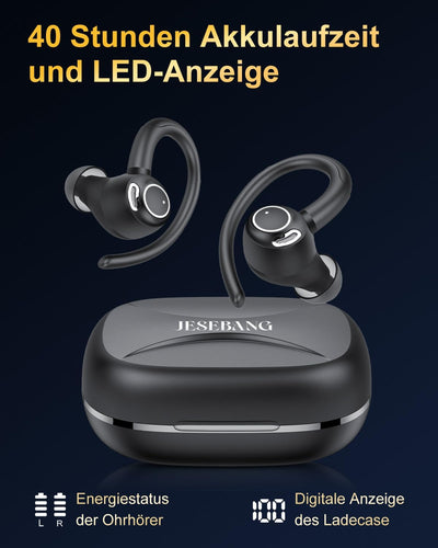 Jesebang Bluetooth Kopfhörer Sport, in Ear Kopfhörer Kabellos Bluetooth 5.3 mit HD Mic, Herausragend