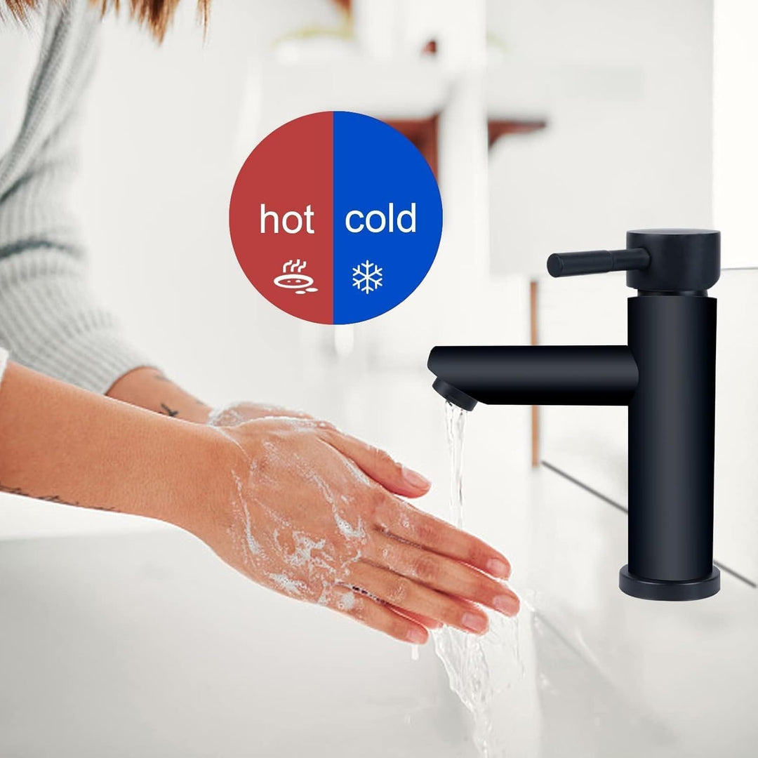 Wasserhahn Bad Waschtischarmatur Schwarz Badarmatur Waschbecken Armaturen Matt Waschtischarmatur Set
