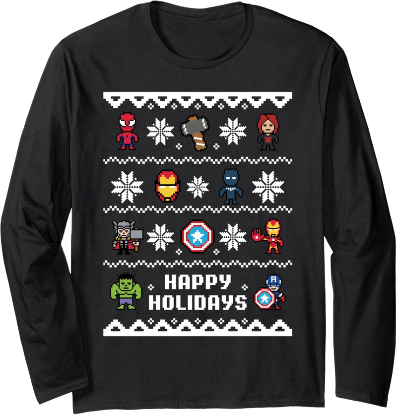 Marvel Avengers Christmas Sweater Happy Holidays Langarmshirt