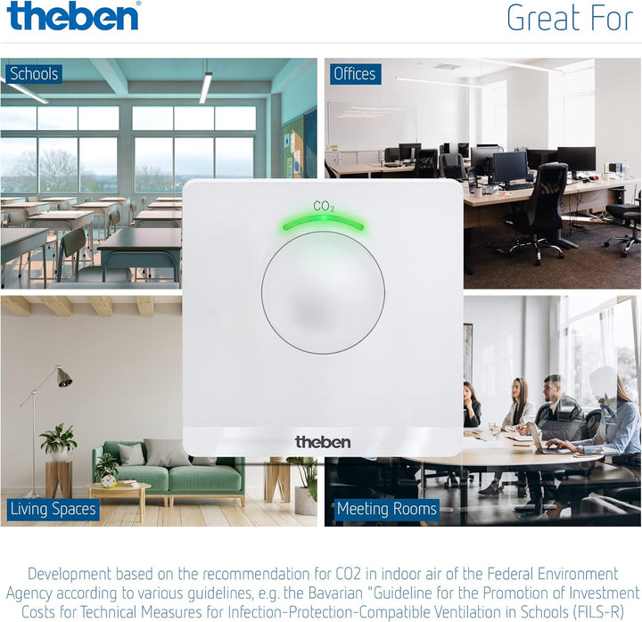Theben 7169100 AMUN 716 transportabler CO2 Sensor I CO2 Luftgütemonitor I CO2 Melder I System für Üb