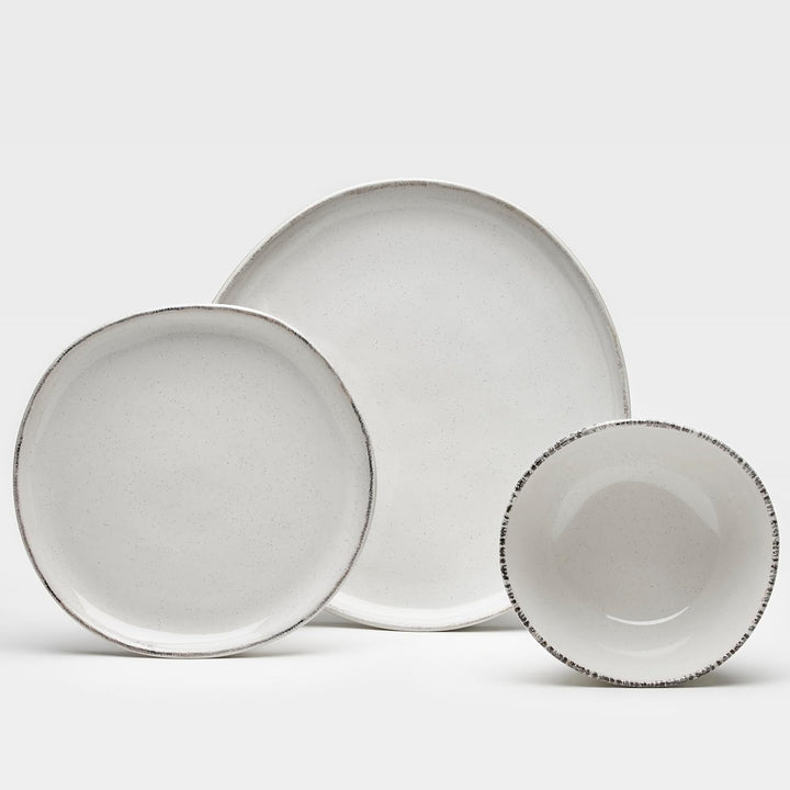Van Well | URBAN Kombiservice 16teilig creme für 4 Personen im modernen Design aus Keramik Steinzeug