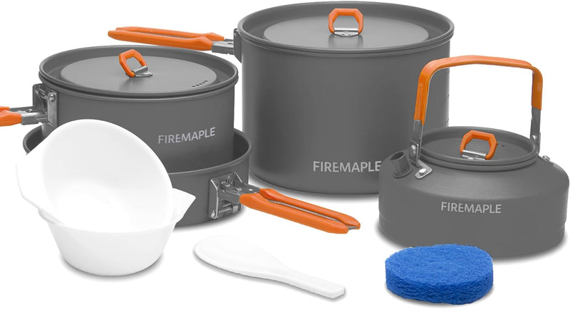 Fire-Maple Feast Camping Geschirr Set aus Edelstahl und eloxiertem Aluminium Feast FEAST 4, FEAST 4