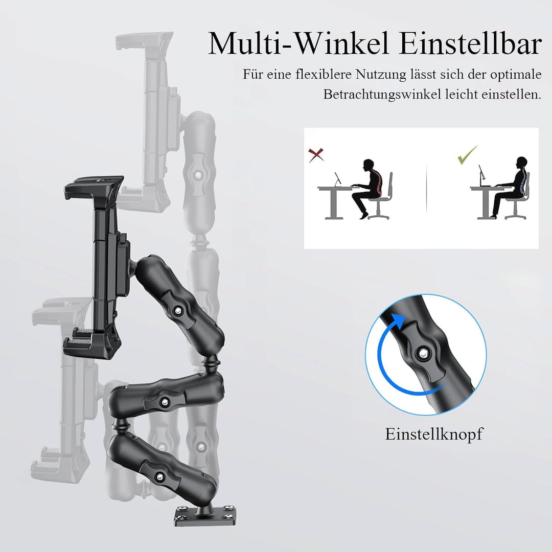 OHLPRO Tablet Halterung Auto, Halterung Auto für iPad mit 3-Stufigem Schwenkarm, Tablet Autohalterun