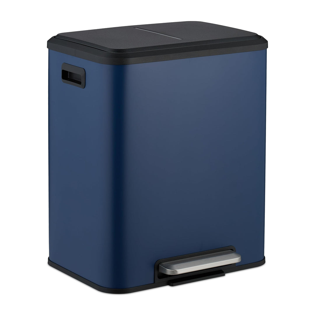 Relaxdays Mülleimer 2 x 15 Liter, Küchenmülleimer mit entnehmbare Inneneimer, Absenkautomatik und Tr
