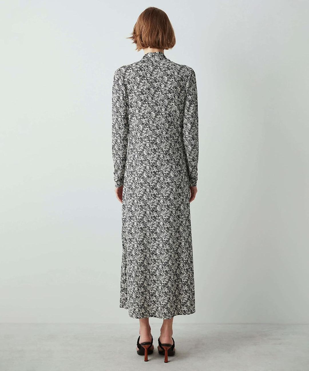 IPEKYOL Damen Floral Print Knitted Dress 42 Off White, 42 Off White