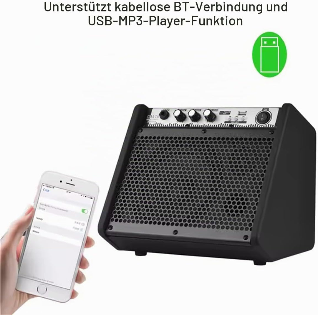 Coolmusic DM20 Bluetooth Personal Monitor Verstärker Lautsprecher für elektrische Trommelverstärker,