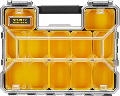 Stanley FatMax Aufbewahrungsbox (44.29 cm x 35.60 cm x 11.00 cm, tiefe Fächer, stabile Kunststoffsch