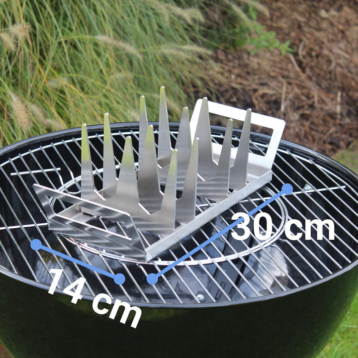 SCHILLING Fischgrilltechnik Fischhalter Edelstahl, für Grill, 30x14 cm, Backofen, Räucherkammer, Gar