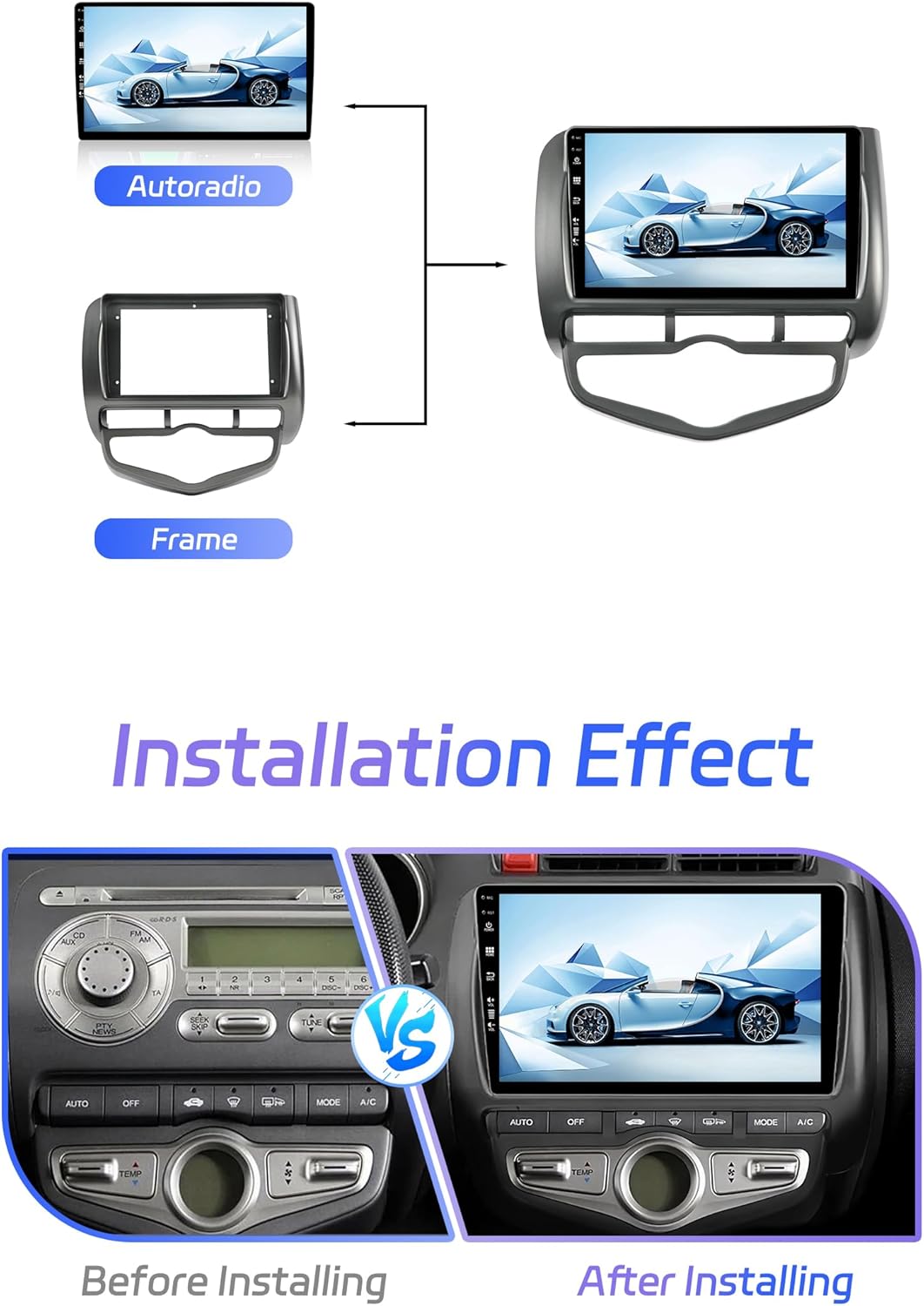 JOYX Android 13 IPS Autoradio Passt für Honda Fit/City/Jazz (2002-2007) - 4G+64G - Eingebaut DSP/Car