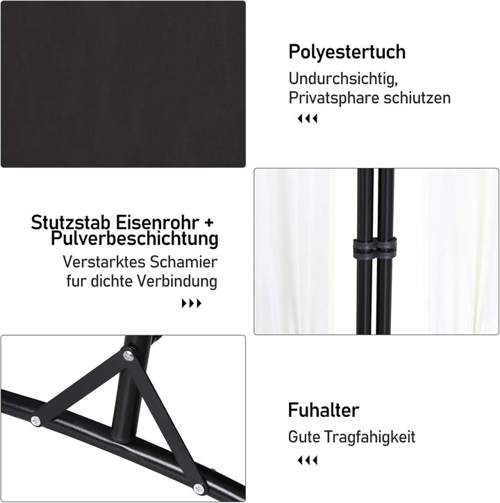 Gimisgu Paravent 260x180cm Raumteiler Gross Garten Stellwand Trennwand Balkon Sichtschutz, 3 Teilig,