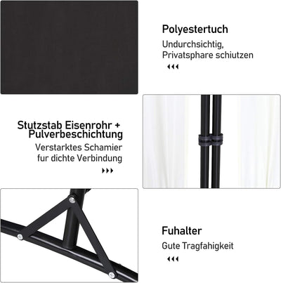 Gimisgu Paravent 200x170cm Raumteiler Gross Garten Stellwand Trennwand Balkon Sichtschutz, 4 Teilig,
