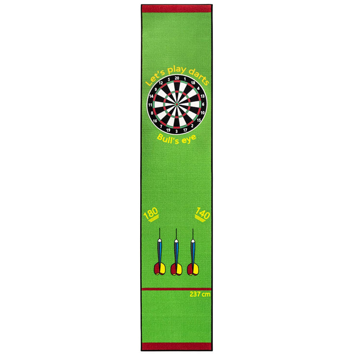 Kingpower Dartteppich mit Abwurflinie, Dart Zubehör mit Motiv, Dartmatte mit Oche, pflegeleichter Te