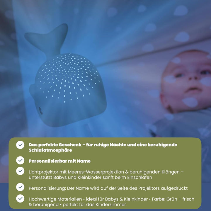 Personalisierbarer Wally Sternenhimmel Projektor Grün – Sternenlicht Projektor Meeres-Wasserprojekti