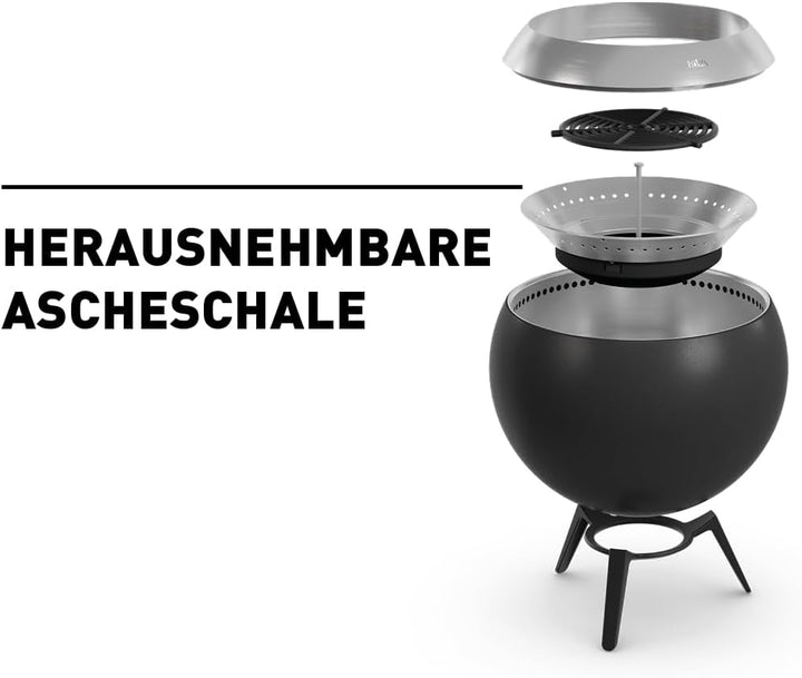 höfats - Moon 45 rauchfreie Feuerschale mit niedrigem Fuss aus Edelstahl - emaillierter raucharmer F