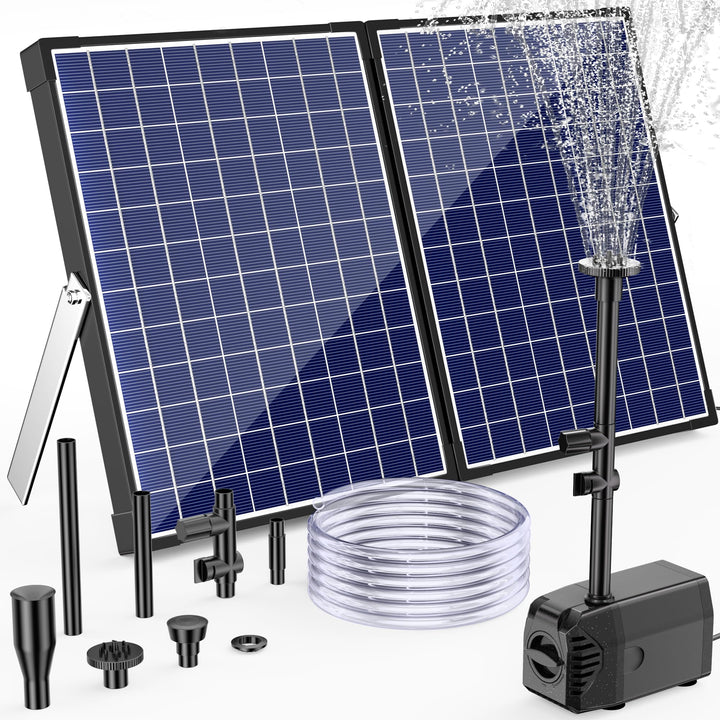 Biling 35W 1500l/h Solar Springbrunnen ohne Akku für Aussen Teiche bis 3000L, 35W