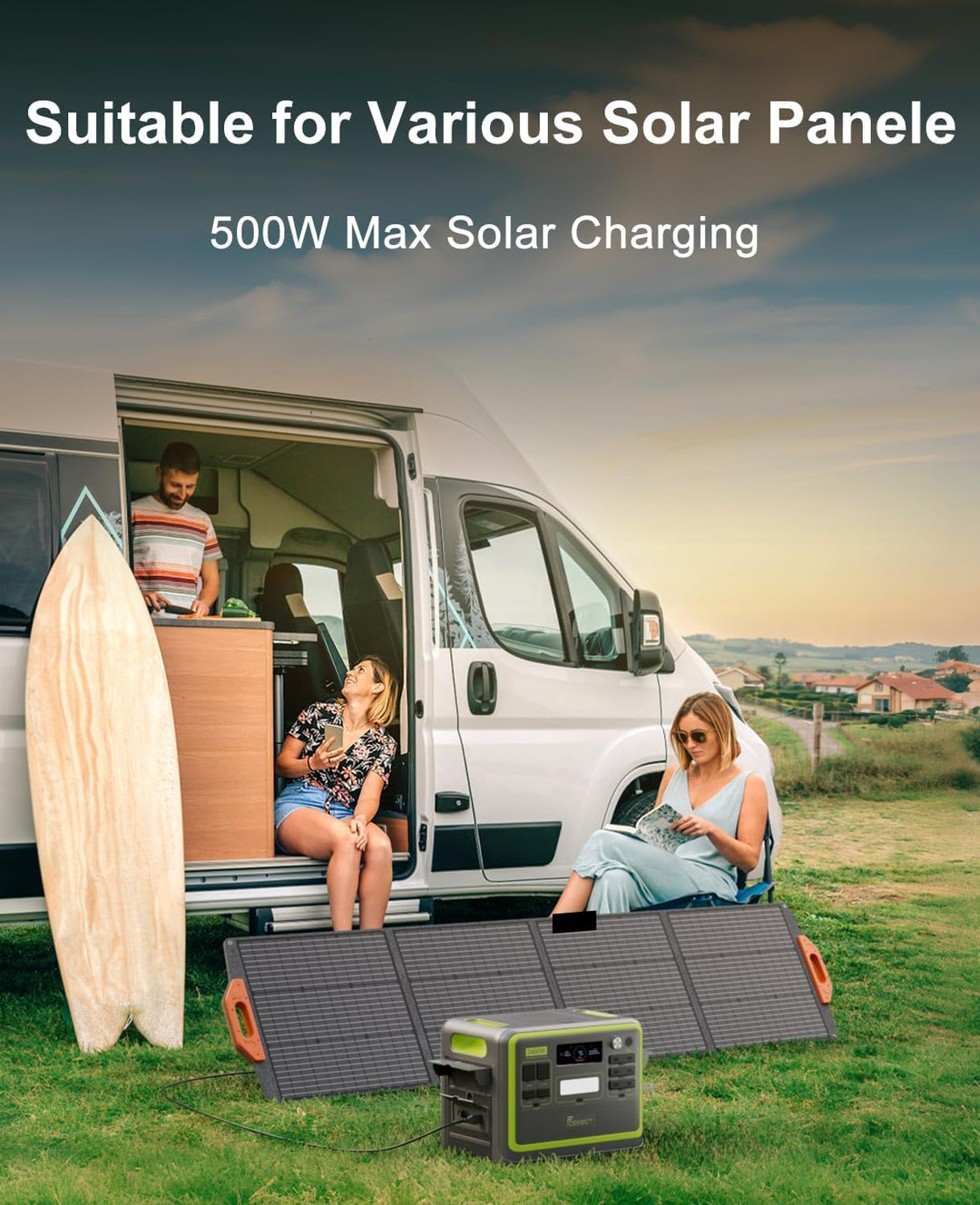 FOSSiBOT F2400 Powerstation mit 200W Solarpanel, Solargenerator 2048Wh LiFePO4 Batterie 230V 2400W 3